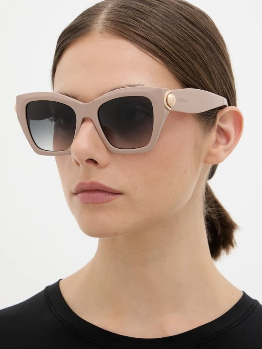 Zdjęcie produktu Furla okulary przeciwsłoneczne kocie oczy damskie beżowy