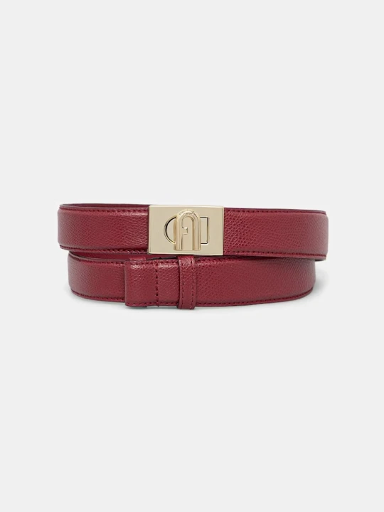 Zdjęcie produktu Furla pasek damski skórzany bordowy