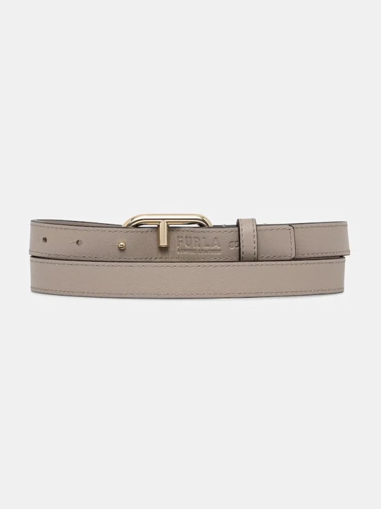 Zdjęcie produktu Furla pasek damski skórzany Nuvola szary