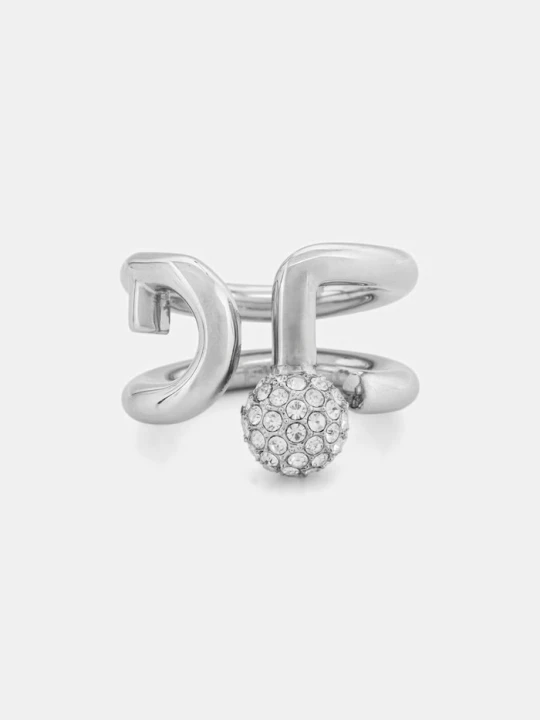 Zdjęcie produktu Furla pierścionek damski metalowy z cyrkonią srebrny