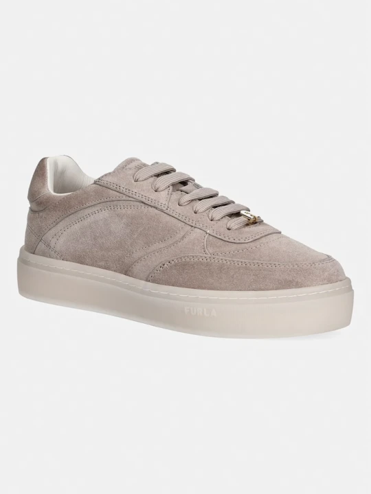 Zdjęcie produktu Furla Retro sneakersy damskie zamszowe beżowy
