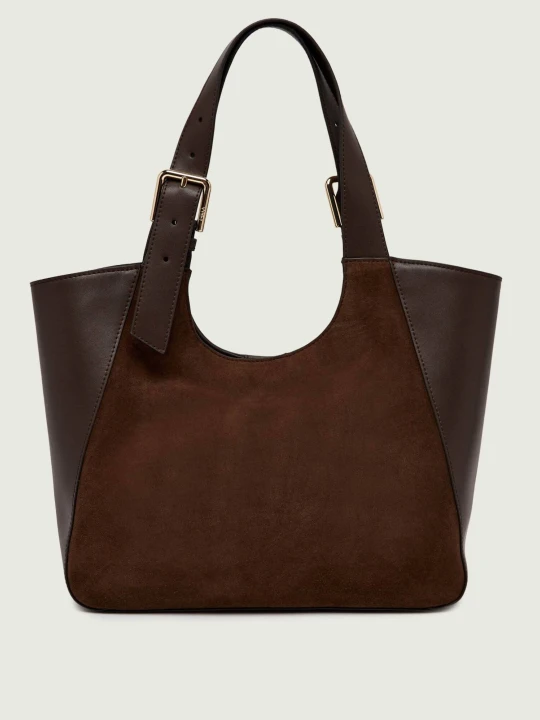 Zdjęcie produktu Furla Shopperka Furla Dora M | zamsz brązowy