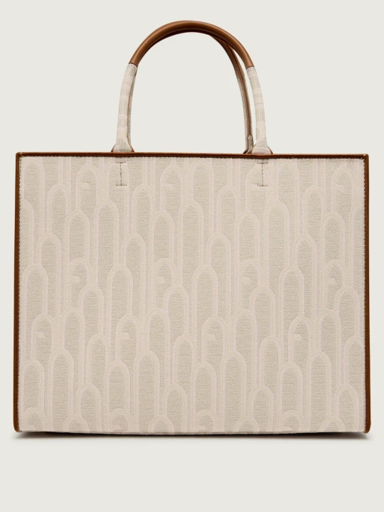 Zdjęcie produktu Furla Shopperka FURLA OPPORTUNITY | z dodatkiem skóry beżowy