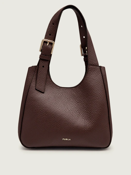 Zdjęcie produktu Furla Skórzana torebka na ramię Furla Dora brązowy
