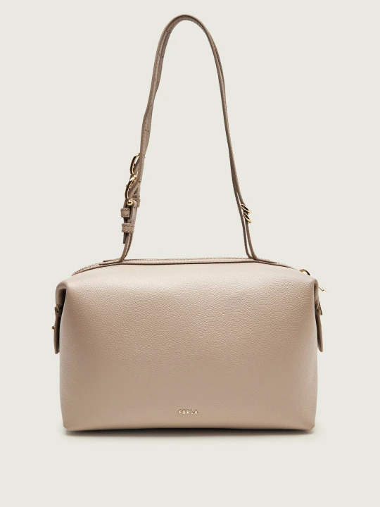 Zdjęcie produktu Furla Skórzana torebka na ramię FURLA DOUBLE beżowy