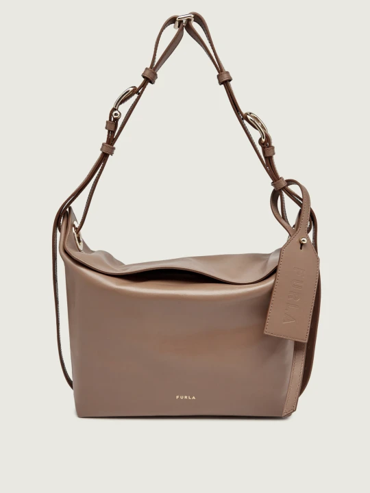 Zdjęcie produktu Furla Skórzana torebka na ramię Furla Ginevra M beżowy