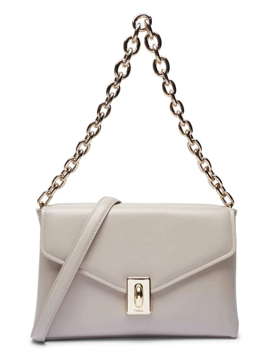 Zdjęcie produktu Furla Skórzana torebka na ramię FURLA MERIDIANA beżowy