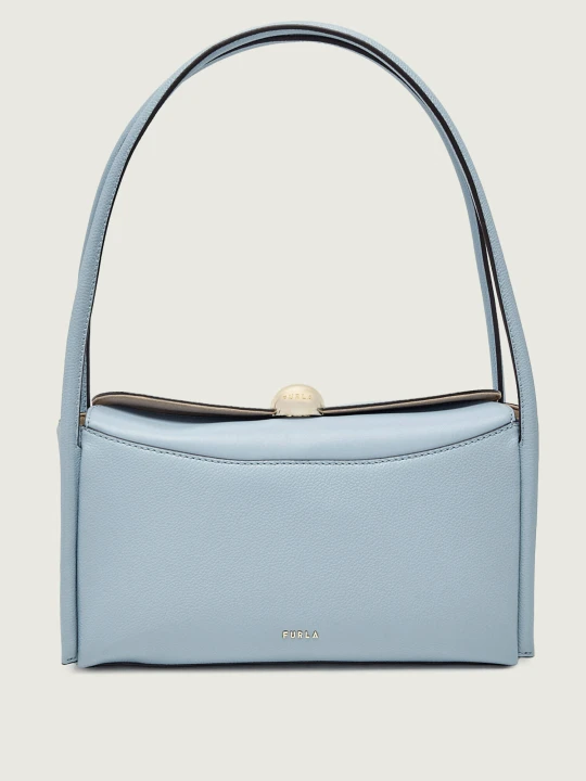 Zdjęcie produktu Furla Skórzana torebka na ramię FURLA NICOLE M BOSTON niebieski
