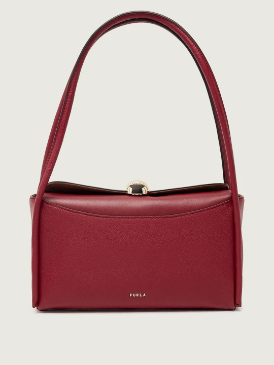 Zdjęcie produktu Furla Skórzana torebka na ramię FURLA NICOLE M BOSTON bordowy