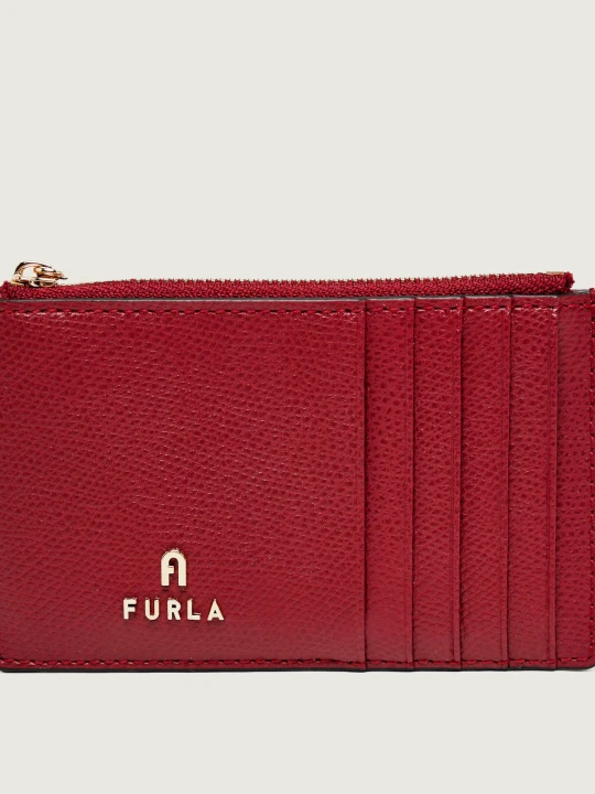 Zdjęcie produktu Furla Skórzane etui na karty Furla Camelia bordowy
