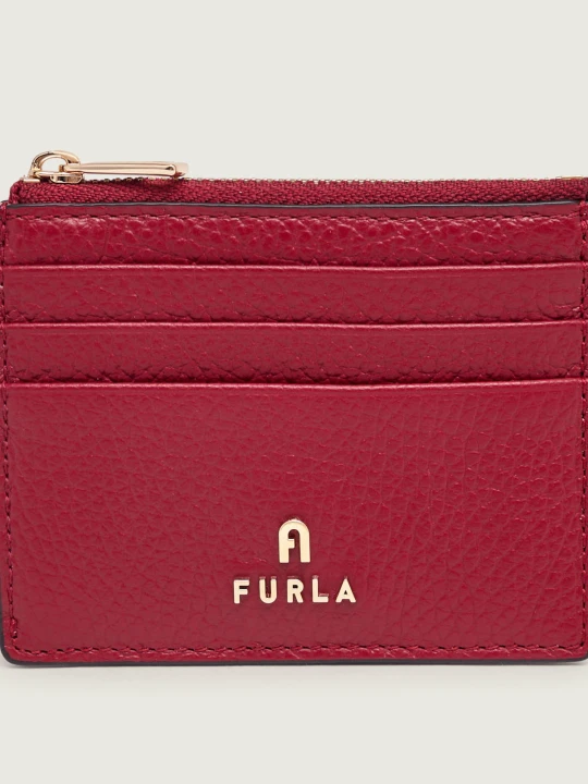 Zdjęcie produktu Furla Skórzane etui na karty Furla Camelia czerwony