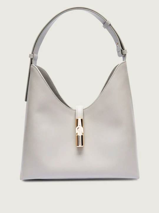 Zdjęcie produktu Furla Skórzane hobo FURLA GOCCIA popielaty