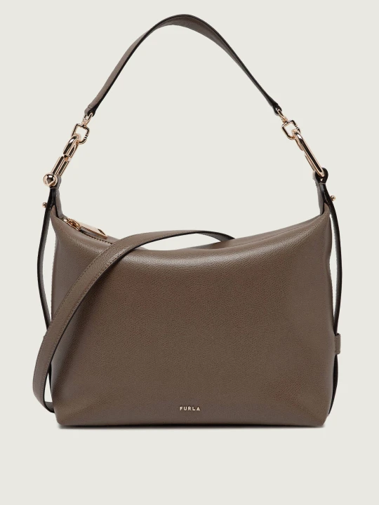 Zdjęcie produktu Furla Skórzane hobo FURLA TONIE brązowy