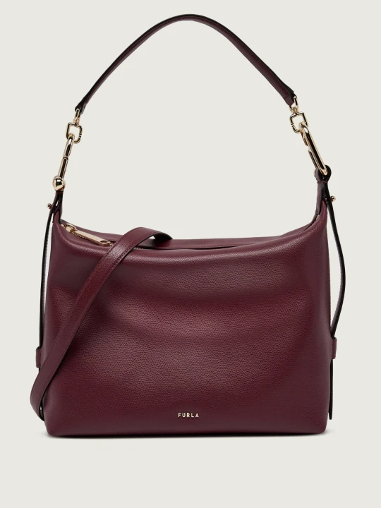 Zdjęcie produktu Furla Skórzane hobo Furla Tonie bordowy