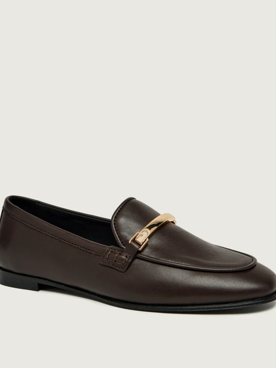 Zdjęcie produktu Furla Skórzane loafersy FURLA HERITAGE brązowy