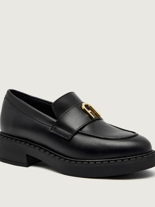 Zdjęcie produktu Furla Skórzane loafersy FURLA NEW LEGACY czarny