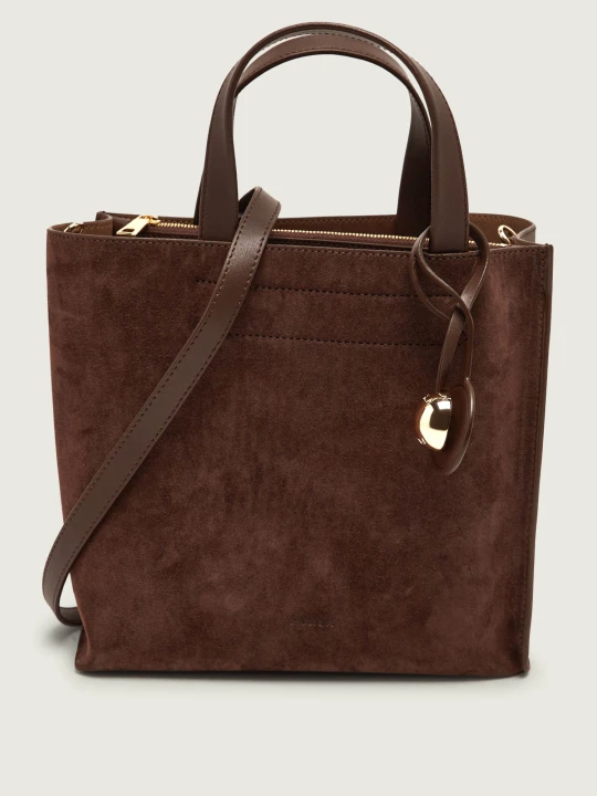 Zdjęcie produktu Furla Skórzany kuferek Furla Divide | zamsz brązowy