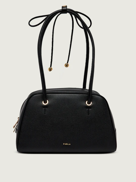 Zdjęcie produktu Furla Skórzany kuferek Furla Poppy Dome czarny