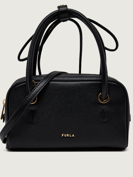 Zdjęcie produktu Furla Skórzany kuferek Furla Poppy Mini Dome czarny