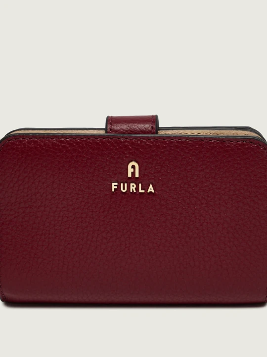 Zdjęcie produktu Furla Skórzany portfel Camelia bordowy