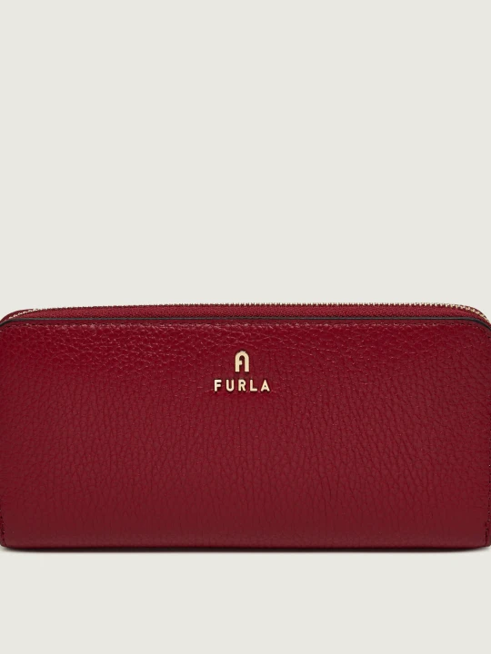 Zdjęcie produktu Furla Skórzany portfel Furla Camelia bordowy