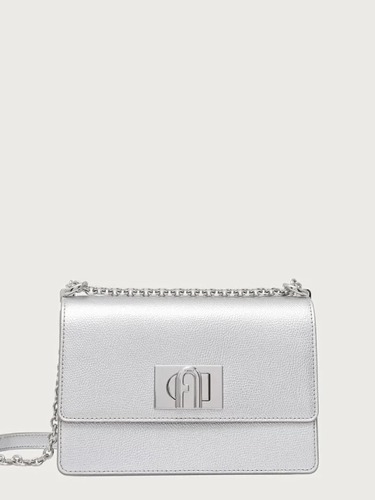 Zdjęcie produktu Furla torebka crossbody damska skórzana 1927 Mini Crossbody 20 srebrny