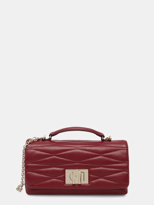 Zdjęcie produktu Furla torebka crossbody damska skórzana bordowy