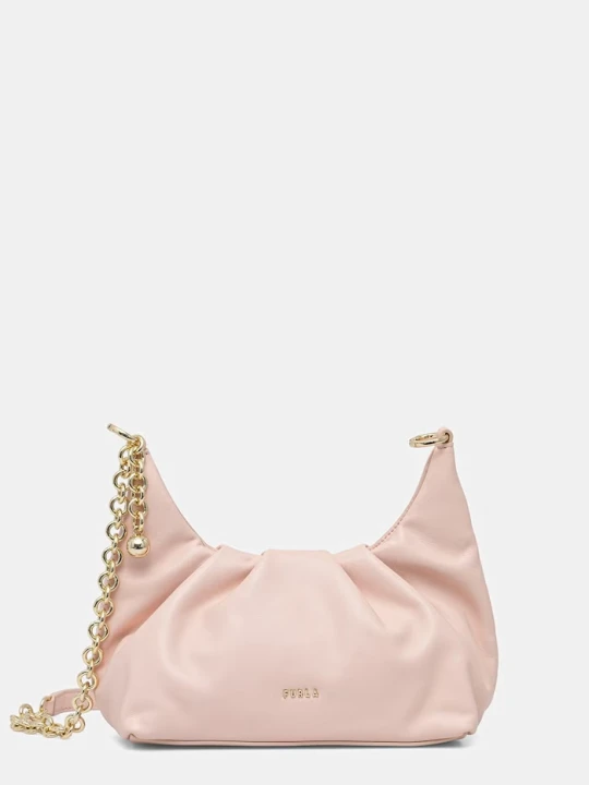 Zdjęcie produktu Furla torebka crossbody damska skórzana Delia Mini Shoulder różowy