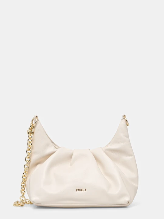 Zdjęcie produktu Furla torebka crossbody damska skórzana Delia Mini Shoulder beżowy