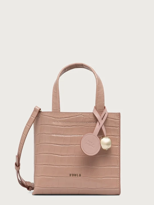 Zdjęcie produktu Furla torebka crossbody damska skórzana Divide It Mini Tote różowy