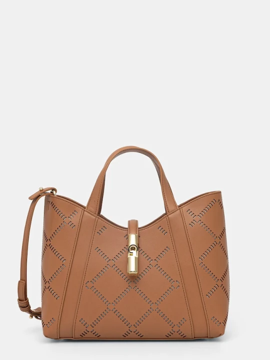 Zdjęcie produktu Furla torebka crossbody damska skórzana Goccia S Tote brązowy