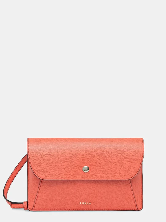 Zdjęcie produktu Furla torebka crossbody damska skórzana Lea XL Pouch pomarańczowy