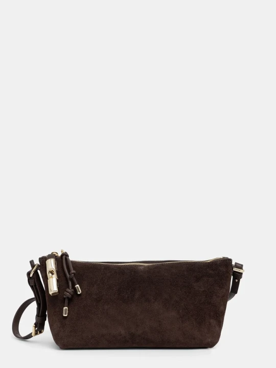 Zdjęcie produktu Furla torebka crossbody damska zamszowa brązowy