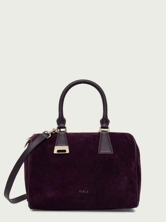 Zdjęcie produktu Furla torebka crossbody damska zamszowa Olivia M Boston Bag fioletowy