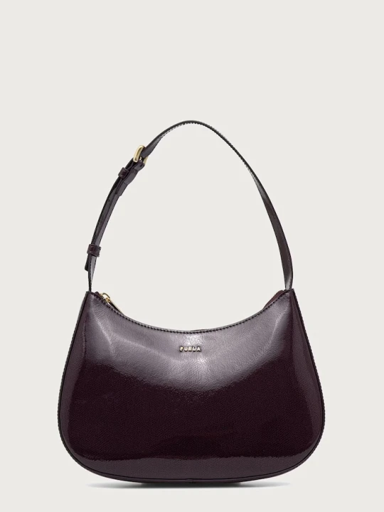 Zdjęcie produktu Furla torebka hobo damska skórzana Margot S bordowy