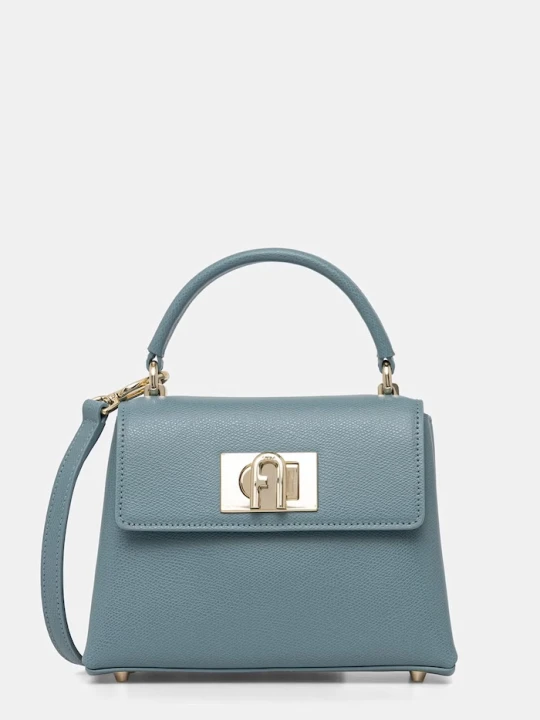 Zdjęcie produktu Furla torebka kuferek damska skórzana turkusowy