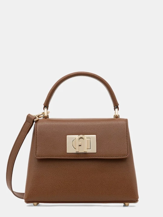 Zdjęcie produktu Furla torebka kuferek damska skórzana brązowy