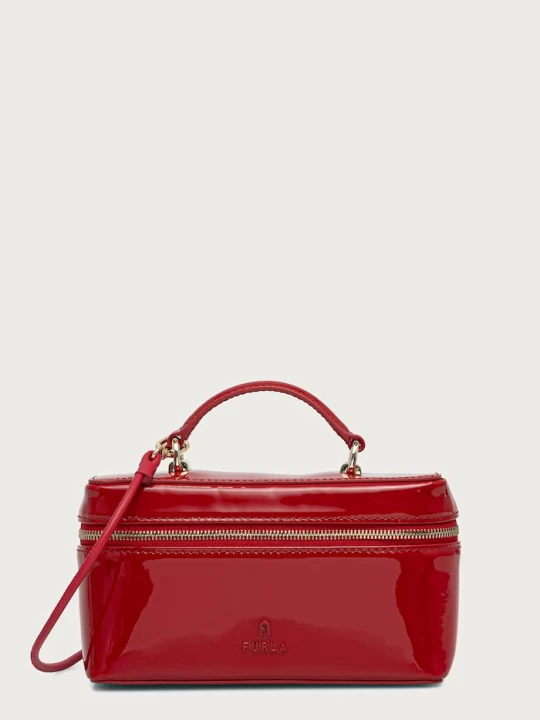 Zdjęcie produktu Furla torebka kuferek damska skórzana czerwony