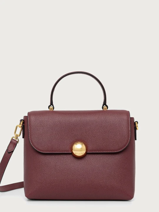 Zdjęcie produktu Furla torebka kuferek damska skórzana Moonlight S Top Handle bordowy