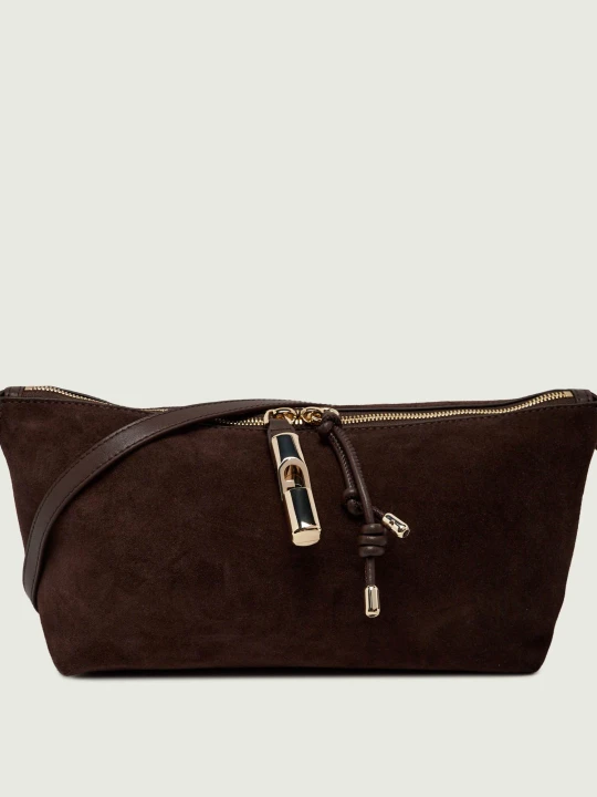 Zdjęcie produktu Furla Torebka na ramię Furla Debby Mini | zamsz brązowy