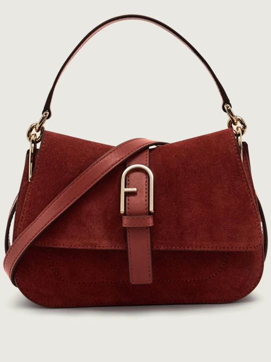 Zdjęcie produktu Furla Torebka na ramię Furla Flow Mini | zamsz czerwony