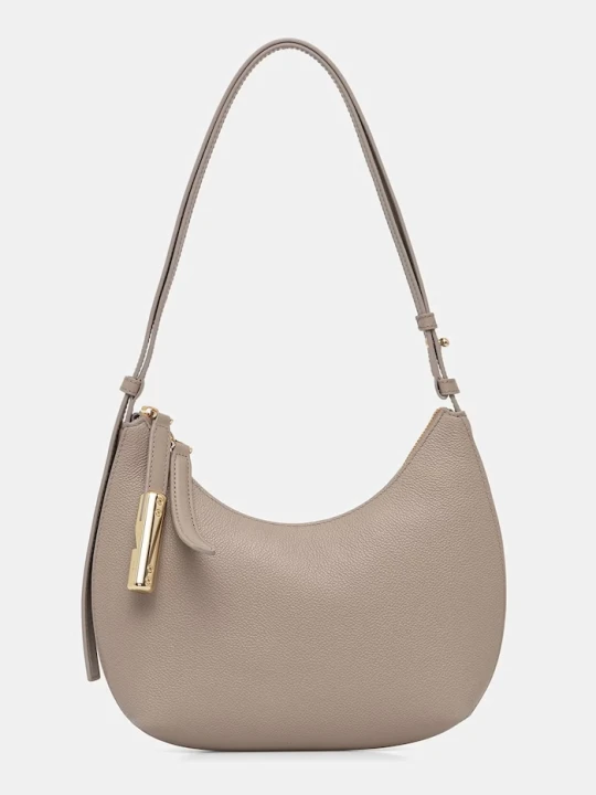 Zdjęcie produktu Furla torebka rogal damska skórzana Goccia S Shoulder Bag beżowy