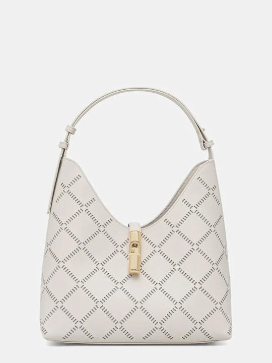 Zdjęcie produktu Furla torebka shopper damska skórzana Goccia M Hobo beżowy