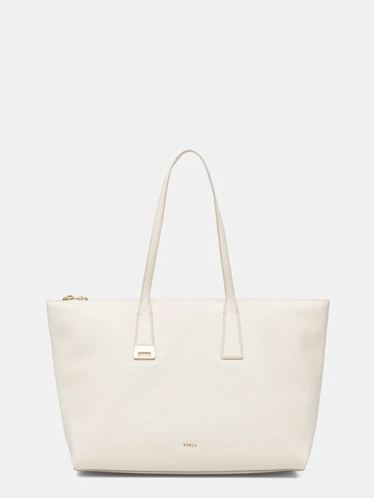 Zdjęcie produktu Furla torebka shopper damska skórzana Olivia L Tote beżowy