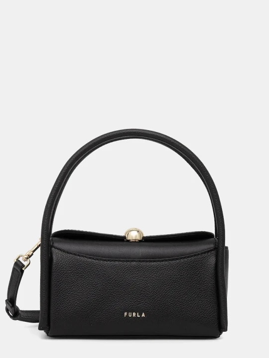Zdjęcie produktu Furla torebka skórzana Nicole Mini Boston Bag czarny