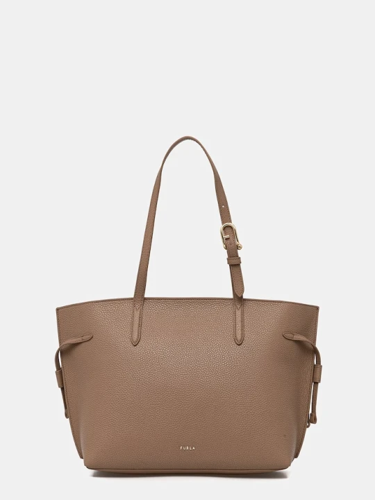 Zdjęcie produktu Furla torebka tote damska skórzana Ava M Tote beżowy