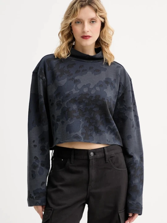 Zdjęcie produktu G-Star bluza bawełniana Oversized cropped turtle granatowy