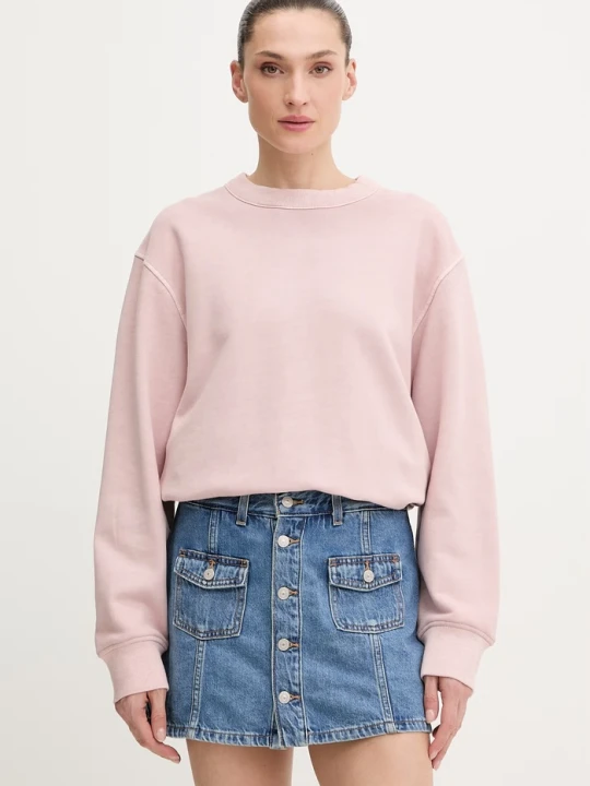 Zdjęcie produktu G-Star bluza bawełniana Washed relaxed r różowy