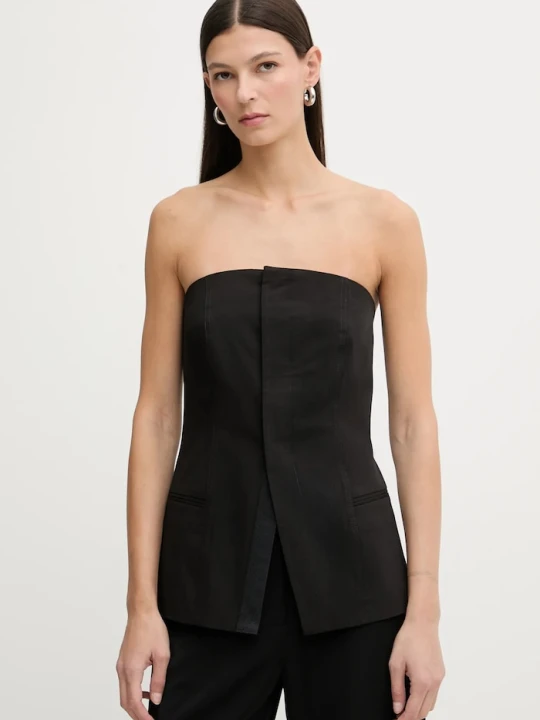 Zdjęcie produktu G-Star bluzka z domieszką wełny Strapless czarny