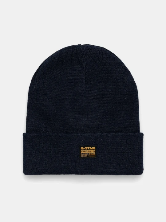 Zdjęcie produktu G-Star czapka beanie męska z bawełną Effo niebieski